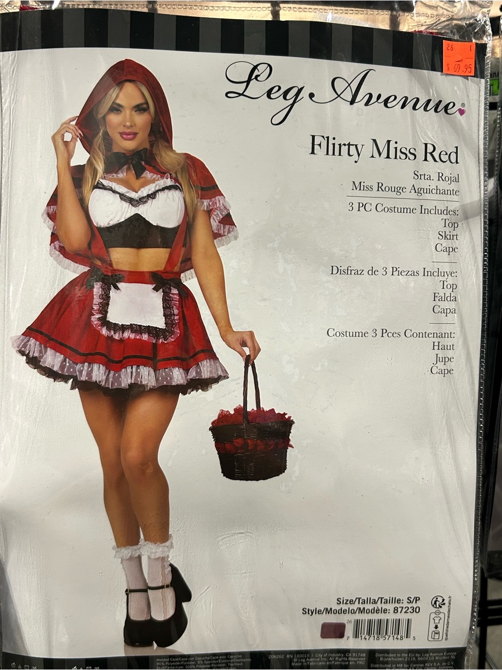 Leg Avenue Red Hooded Flirty Miss Costume